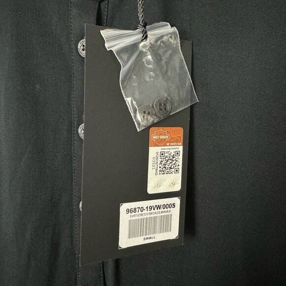 Harley-Davidson NWT Women's Stretch Rayon Short Sleeve Logo Popover Shirt - Picture 8 of 11